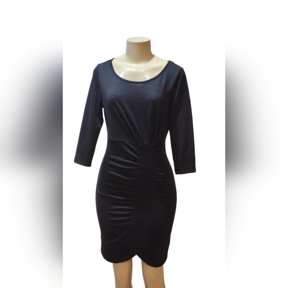 Black long sleeve mini dress, bodycon, in EUC. Sz. 8